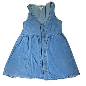 Blue Denim Button Babydoll Dress